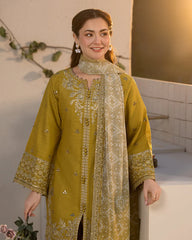 Qalamkar 03PCS UNSTITCHED SUIT *FABRIC Lawn