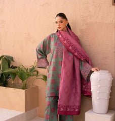 DIGITAL PRINT AIRJET LAWN  With CHIFFON DUPATTA PATCHES
