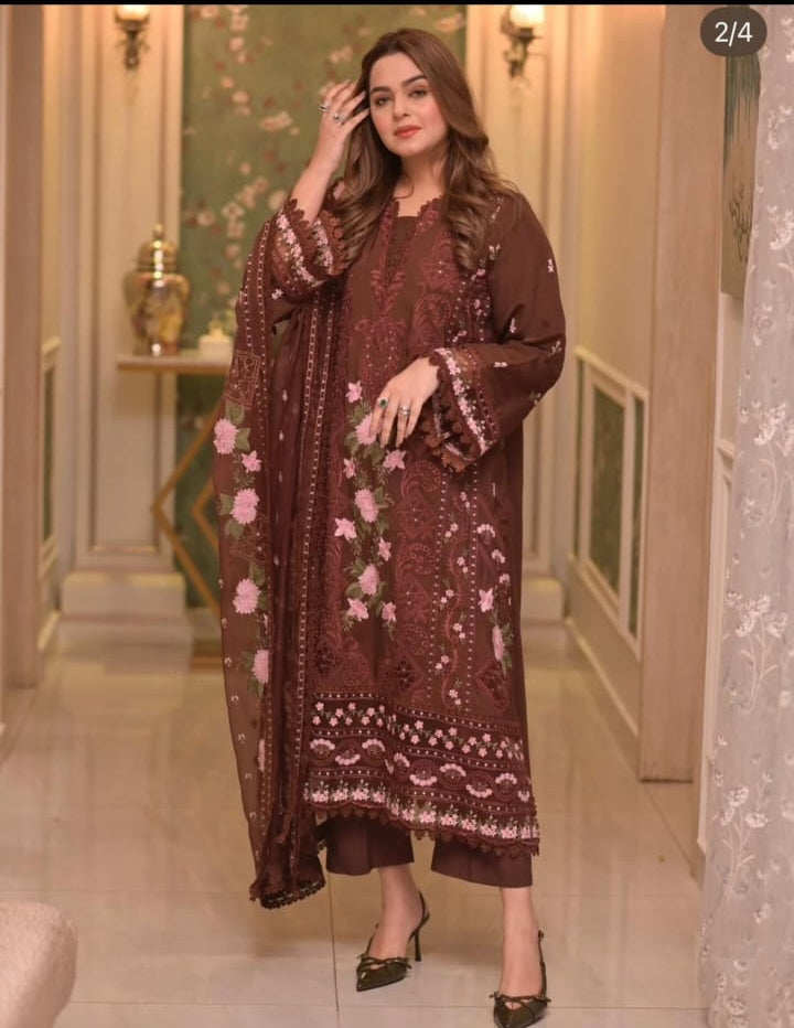 Aneela’s MOST DEMANDING EDITION 03PCS UNSTITCHED SUIT FABRIC lawn90/88