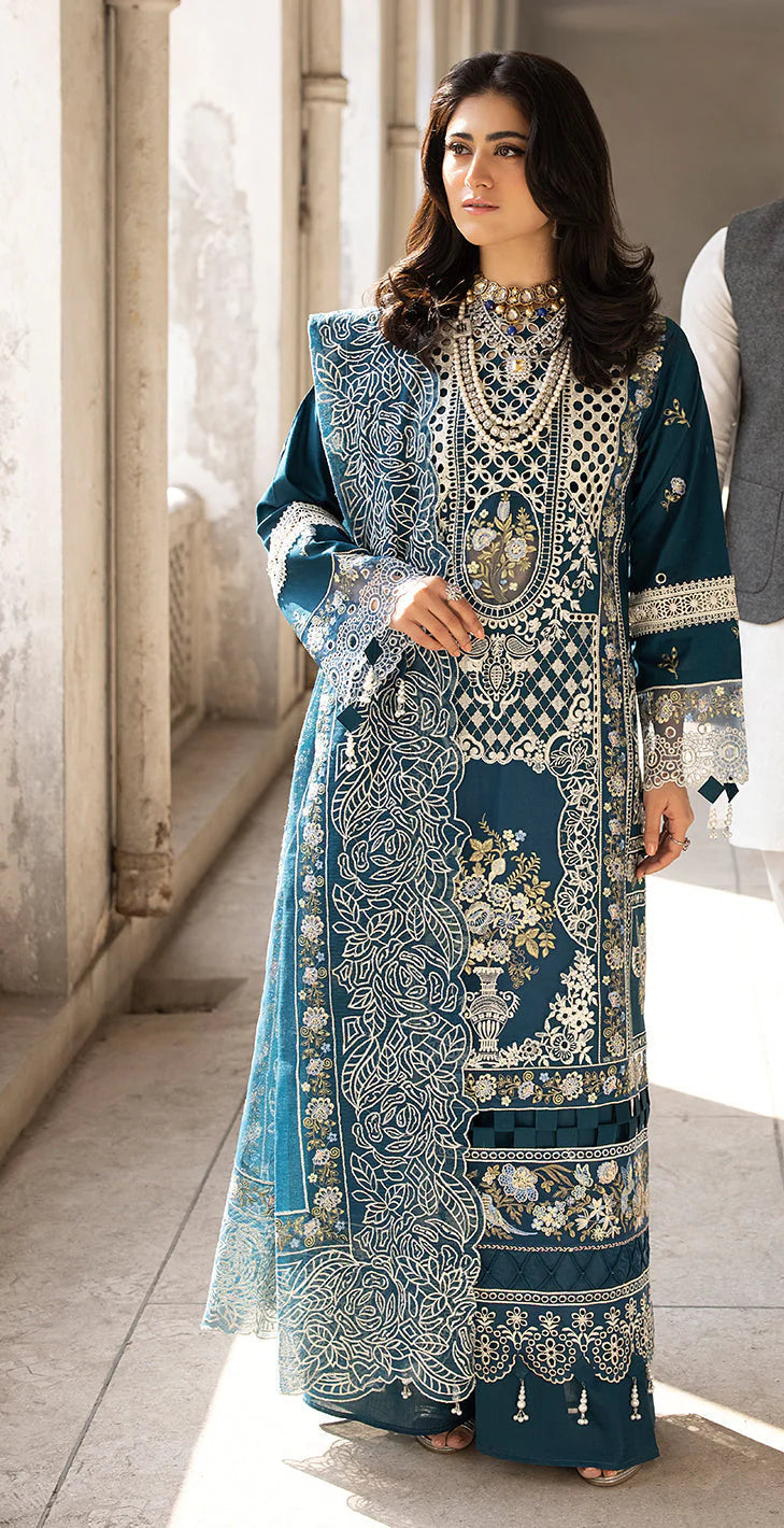 MahNur 03PCS UNSTITCHED SUIT