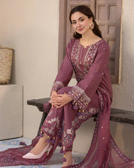 Jade  03PCS UNSTITCHED SUIT *FABRIC lawn