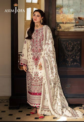 Asimjofa 03PCS UNSTITCHED SUIT FABRIC lawn 90/88