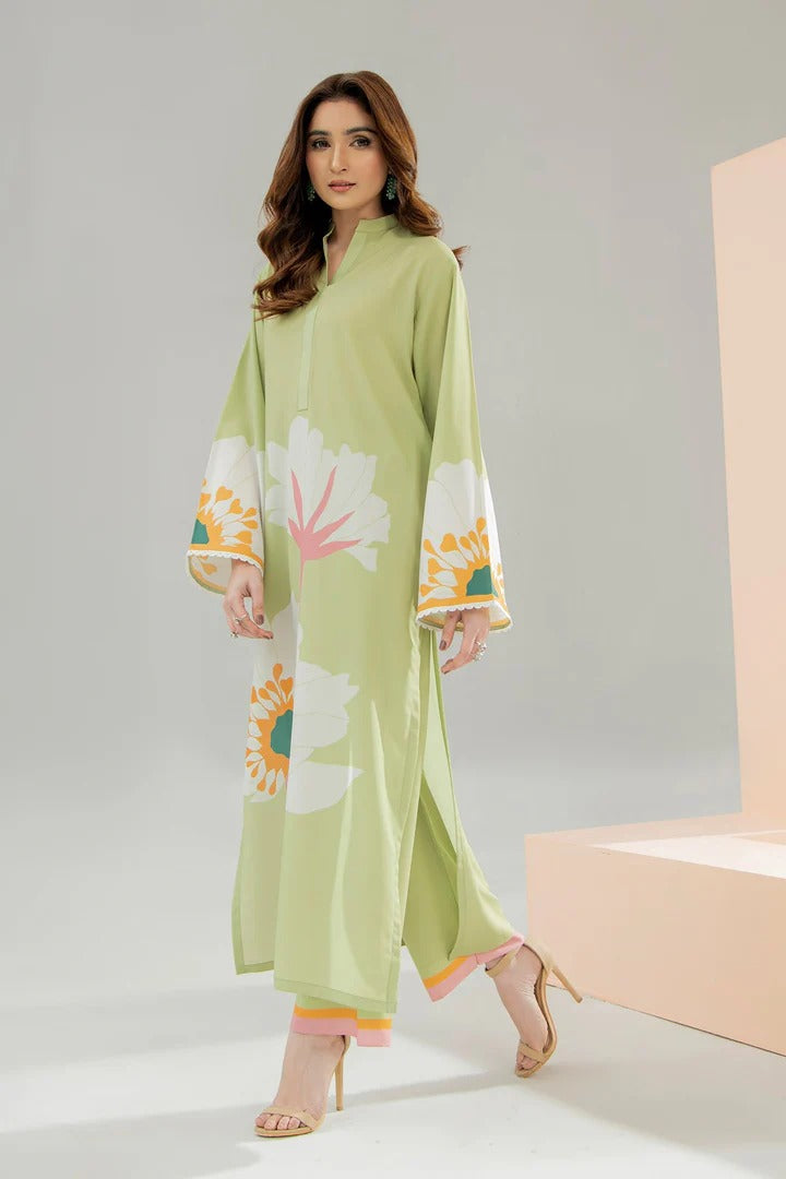 Mint Bloom Crepe Dress